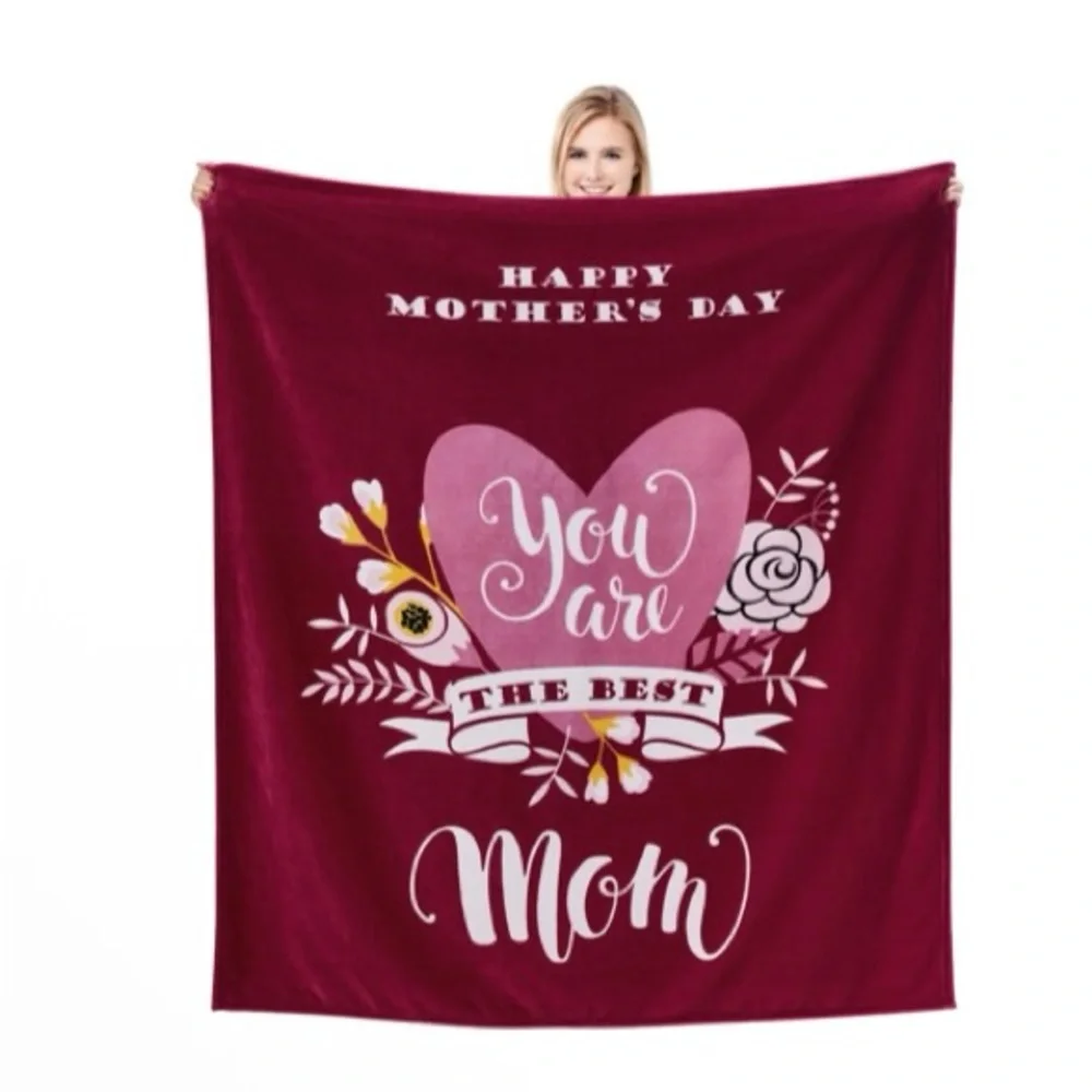 NWT Romrol Happy Mother’s Day Soft Throw Blanket with FREE GIFT for MOM